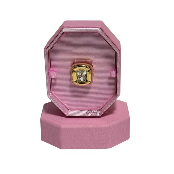 Swarovski Dulcis Cocktail Ring Size 58/ 8 Color gold New - Picture 2 of 10